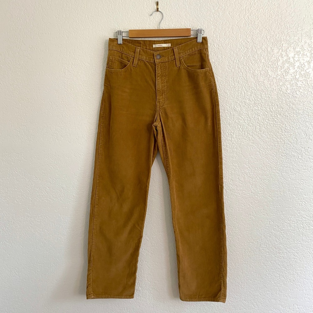 Levi's '94 Baggy Corduroy Pants Camel High Rise Straight Leg Womens W26 L31‎ - Picture 3 of 10